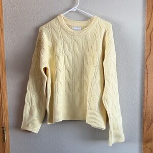 Cable Knit Yellow Sweater